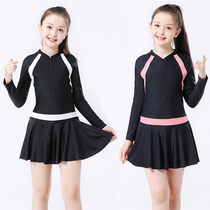 Childrens swimsuit girl one-piece long sleeve skirt girl