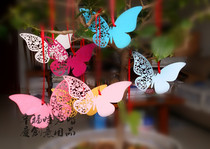 Blessing card Message card Christmas hanging card Wishing card Butterfly party decoration card 50 pieces a pack