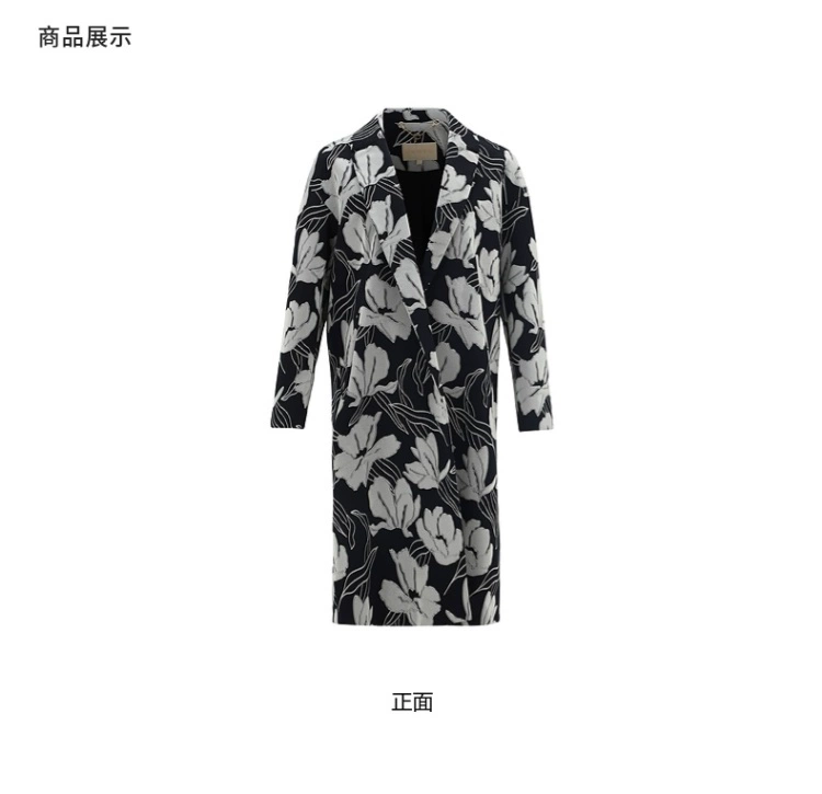 PORTS Ports Nữ mùa thu Áo khoác gió dài in màu đen trắng LV9T028DFD038 - Trench Coat