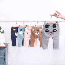 Baby big ass pants cotton spring and autumn 0-1-2-3-year-old boys and girls high waist baby large pp pants deepened crotch pants