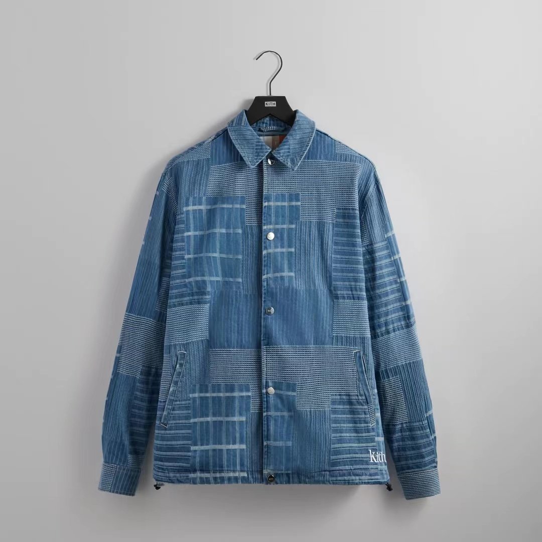 Kith Japanese Indigo Jacquard Coaches Jacket Japanese Jacquard