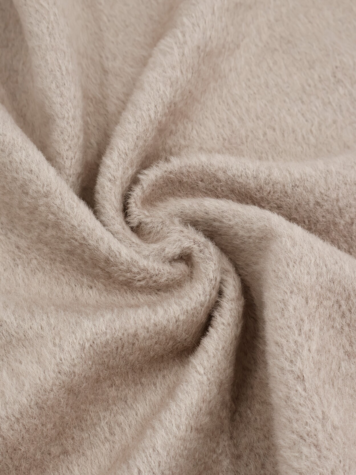 米白色苏力长毛羊驼毛羊绒顺毛阿尔巴卡羊毛毛料布料批发大衣面料