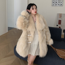 2022 Haining winter new fox fur fur coat women mid-length fur mono fur coat young