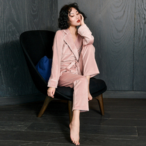 Coral velvet pajamas womens long sleeves thickened warm ladies autumn and winter lapel tether island velvet home clothing set tide