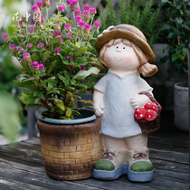 Flower pot creative personality cute girl shape outdoor garden courtyard arrangement fleshy cartoon balcony yard decoration