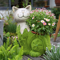 Garden ornaments Creative courtyard balcony Outdoor decoration Landscaping arrangement Little Cat kindergarten art animal flower pot