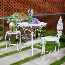 Garden courtyard Outdoor table and chair Three-piece wrought iron simple leisure Coffee milk tea shop Nordic Outdoor Balcony Terrace