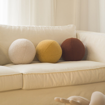Yizhou building collection Nordic lamb cashmere creative spherical pillow round ball cute cushion sofa waist pillow