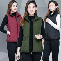 Middle-aged and elderly down cotton vest Women large size middle-aged women casual vest warm waistcoat autumn winter mother horse clip