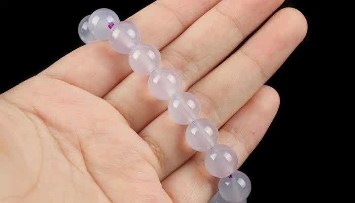 精品天然紫玉髓手链 25.33克