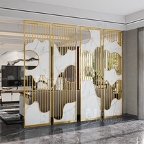 Living room titanium partition Nordic style metal screen into the home light luxury porch Net red art folding home customization