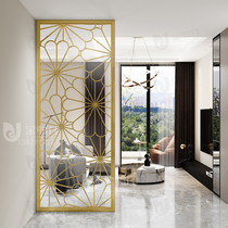 European stainless steel screen new Chinese living room partition porch porch titanium Nordic folding mobile bedroom grille