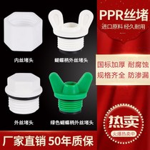 Thickened outer silk choke plug ppr4 external tooth silk blocked water pipe fittings PPR tube traffic jam 6 points 1 inch 20 smoldering