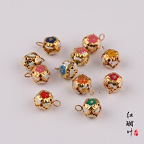 DIY jewelry accessories small bell color Bell Hollow cloisonne flower ball Bell 12MM10