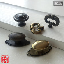 American country furniture retro old elliptical drawer handle Mediterranean Nordic green bronze kitchen cabinet ring handle