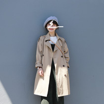 Spring and autumn 2021 New windbreaker coat womens coat long small man British style temperament is popular this year