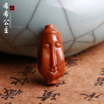 Olive core long face Buddha single seed single core text play Zhoushan nuclear carving hand string men and women pieces Olive Hu necklace pendant
