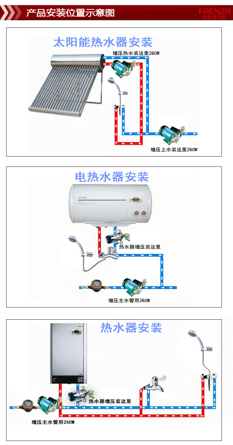 德国家用太阳能热水器增压泵 加压泵管道循环泵屏蔽增压泵批发