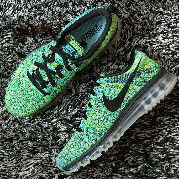 nike flyknit air max 全掌气垫跑鞋 彩虹 620659-016/620469-009