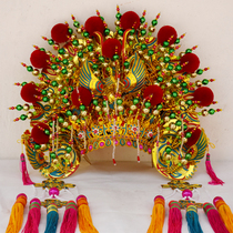 Pure copper Mazu Lady Bridesmaids Canopy God Hat Green Pearl Temple of the Statue Guanyin Mother Phoenix Guanxia Canopy Temples are also willing to