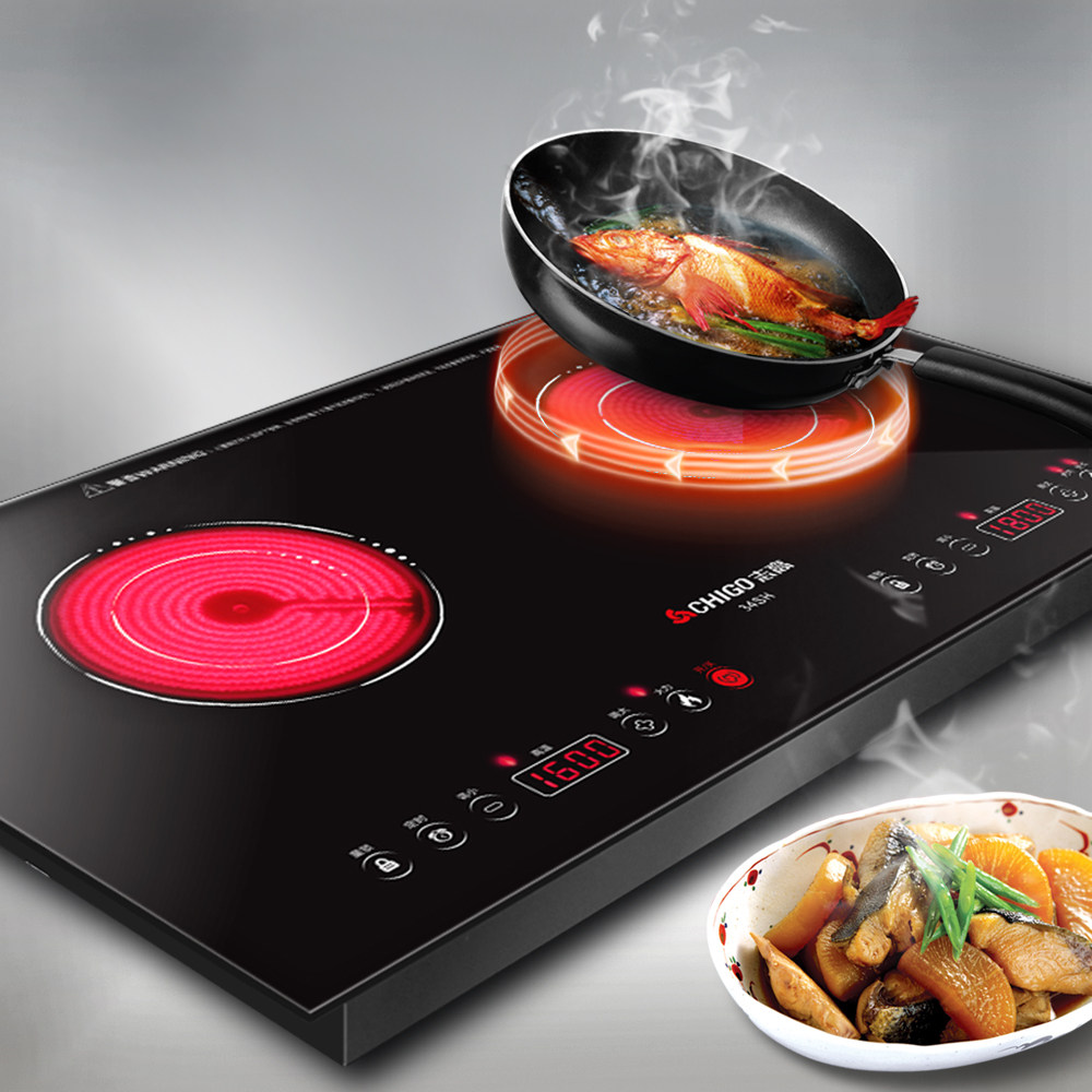 志高嵌入式电陶炉家用双头双灶台式镶嵌式电磁炉光波炉正品电灶_7折