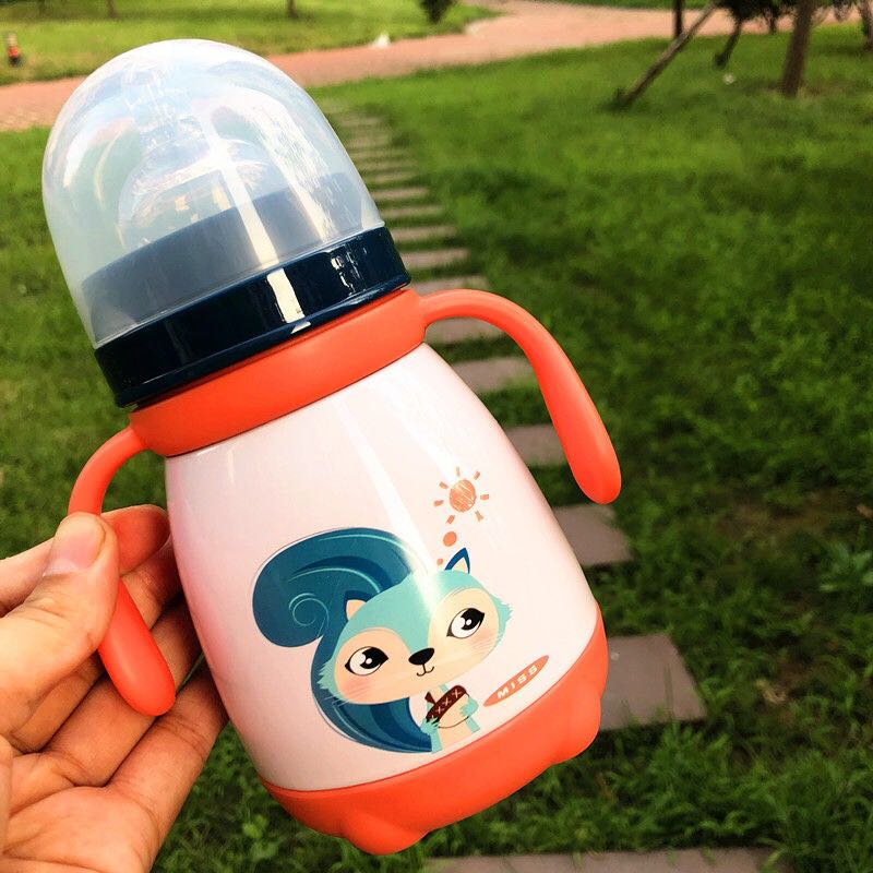 baby 304 stainless steel heat preservation milk bottle general wide caliber anti flatulence and anti falling baby heat preservation cup