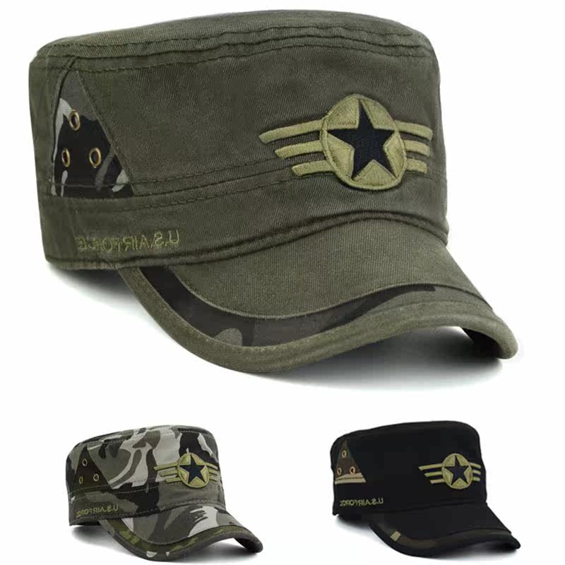 户外迷彩军帽平顶帽子男春夏秋天户外运动棒球帽休闲遮阳帽鸭舌帽_不