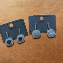 New Products Anti-Allergy Earrings Female Earrings Ultra Delicate Micro Inlaid With Zircons Square Eardrops Light Lavish Temperament Brief 100 lap