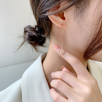 Flower temperament tassel ear line 2021 new trend 18k gold drop earrings small daisy earrings rose gold earrings women