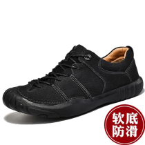 Paul camel outdoor soft-bottomed hiking shoes mens casual leather shoes mens leather autumn and winter mens shoes single shoes