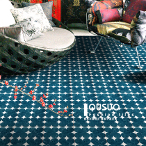 Fun retro ink blue bathroom kitchen tiles ins Nordic restaurant small tiles Bathroom floor tiles flower pieces