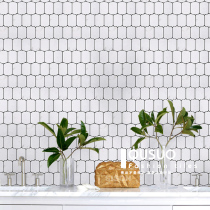 Shaped marble bathroom mosaic tile parquet background wall Nordic kitchen natural stone decoration