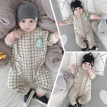 Baby spring clothes go out super foreign style 12 months baby hugging clothes Net red newborn cute one-piece harem climbing clothes tide