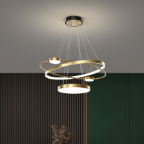 Living room chandelier Crystal household dining room light Nordic style hall light Creative personality ring led net red light fixture