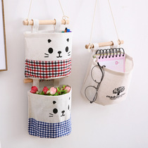 Small number dragon cat cotton linen single pocket containing hanging bag pocket wall hanging collection bag wardrobe door rear cloth art sundries storage bag