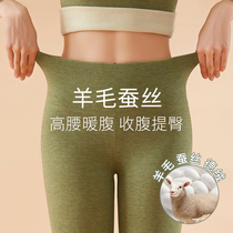 Duvet Warm Pants Womens Winter Wool Silk Self Heating Plus Suede Thickened High Waist Autumn Pants Wear Without Mark Cotton Pants Wire Pants