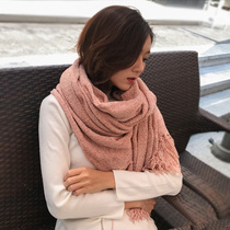 2019 new autumn and winter warm thickening Snow Neal scarves woman Han version of cute days students knit to girlfriend