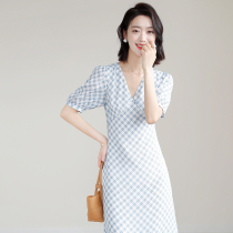 Sandro Svpurs true silk dress for women 2022 Summer new French style sweet and thin temperament V collar A word dress