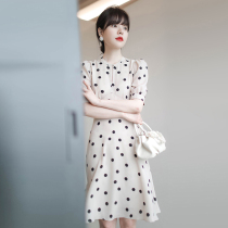 Sandro Svpr Wave Point Liondress 2022 Summer new French style Slim Temperament Little Guy