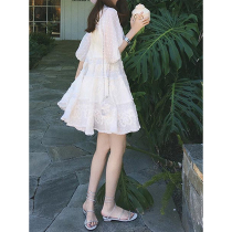 Sandro Svpr sweet and soft white love lace flower collides with wave point second back to the feeling of first love