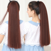 Wig female lace fireworks perm long curly ponytail wig piece fluffy corn perm Ponytail wig braid