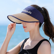 Grass Woven Sunscreen Empty Tophat Lady Beach Hat Beach Hat Seaside Outdoor Can Zama Tail Great Eaves Fashion Sun Hat