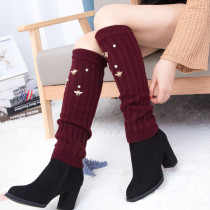 European Standing Autumn Winter Ladies New Warm Knit Lengthened Socks Kit South Korea Kneecap Leg Sleeve Heaps Warm Foot Sleeve