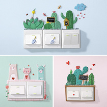 Double switch protective cover Light switch stickers Wall stickers Household 3D three-dimensional socket stickers Self-adhesive luminous decorative cover