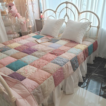 Korean ANNAMONG handmade custom cotton floral patchwork quilted quilting air conditioner thin quilted bed sheet dual use