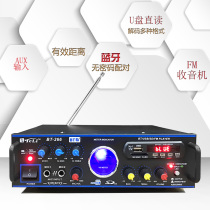 Mini utiliton machine speaker power amplification card U disc radio DC 12 V 220V Bluetooth home power amplifier
