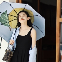 A good umbrella Banana fruit fun Capsule sunshade three fold umbrella five fold umbrella black glue anti-ultraviolet