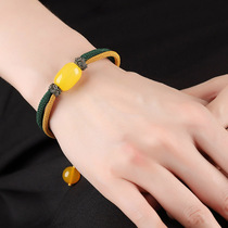 Ancient style national style bracelet female Korean version of simple personality agate hand decoration retro woven best friend hand rope decoration