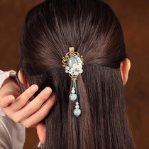 Ancient style hair clip spring clip Hair accessories Hanfu head accessories Hair tassel back of the head half tie hair clip female