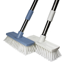 Japanese long handle bathroom cleaning brush stainless steel telescopic floor brush big head brush tile brush toilet kitchen brush